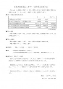 女性活躍推進法に基づく一般事業主行動計画